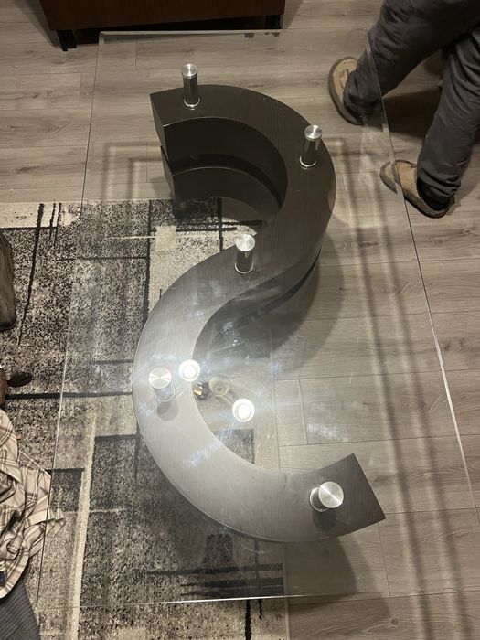 Masuta cafea cu sticla culoare wenge