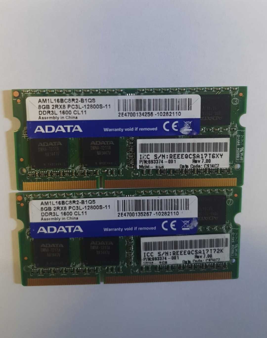 Memorie Laptop sodimm Kit 16GB DDR3L, 2 x 8 GB DDR3L 1600