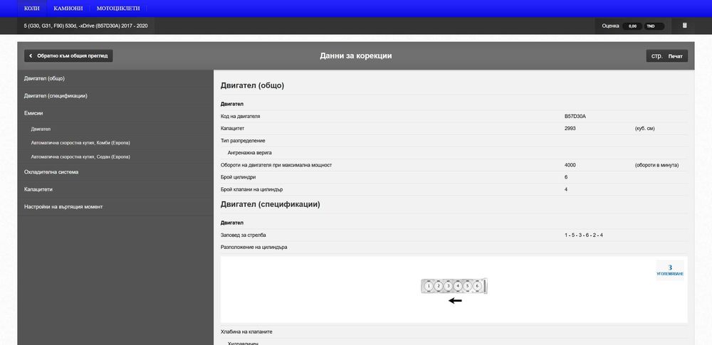 Сервизна база данни за автомобили + камиони + мотоциклети