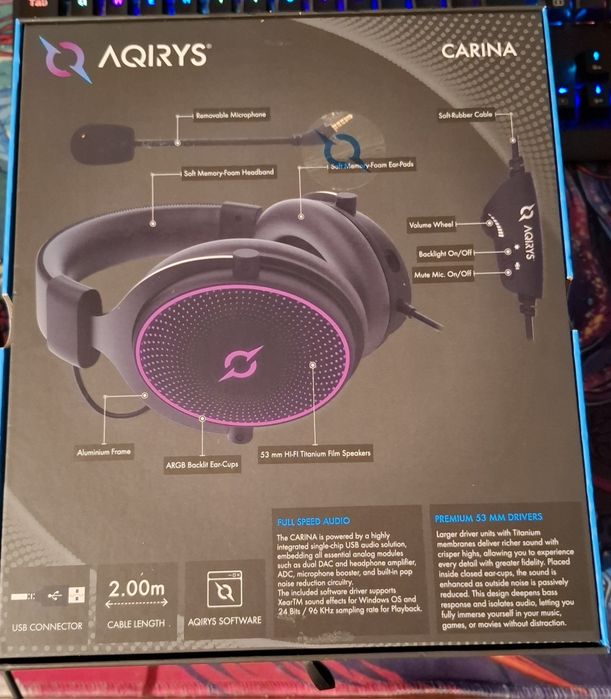 Casti Gaming AQIRYS Carina 7.1