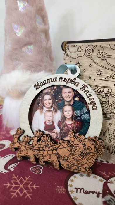 Дървена играчка за елха със снимка