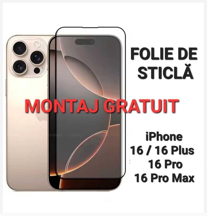 iPhone 16 Pro Max 15 14 13 12 11 XS Max Folie de Sticla Full