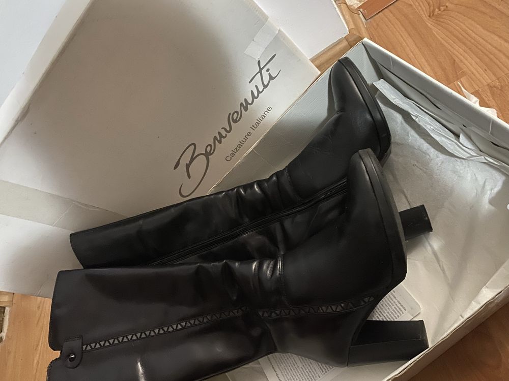 Cizme piele neagra benvenuti