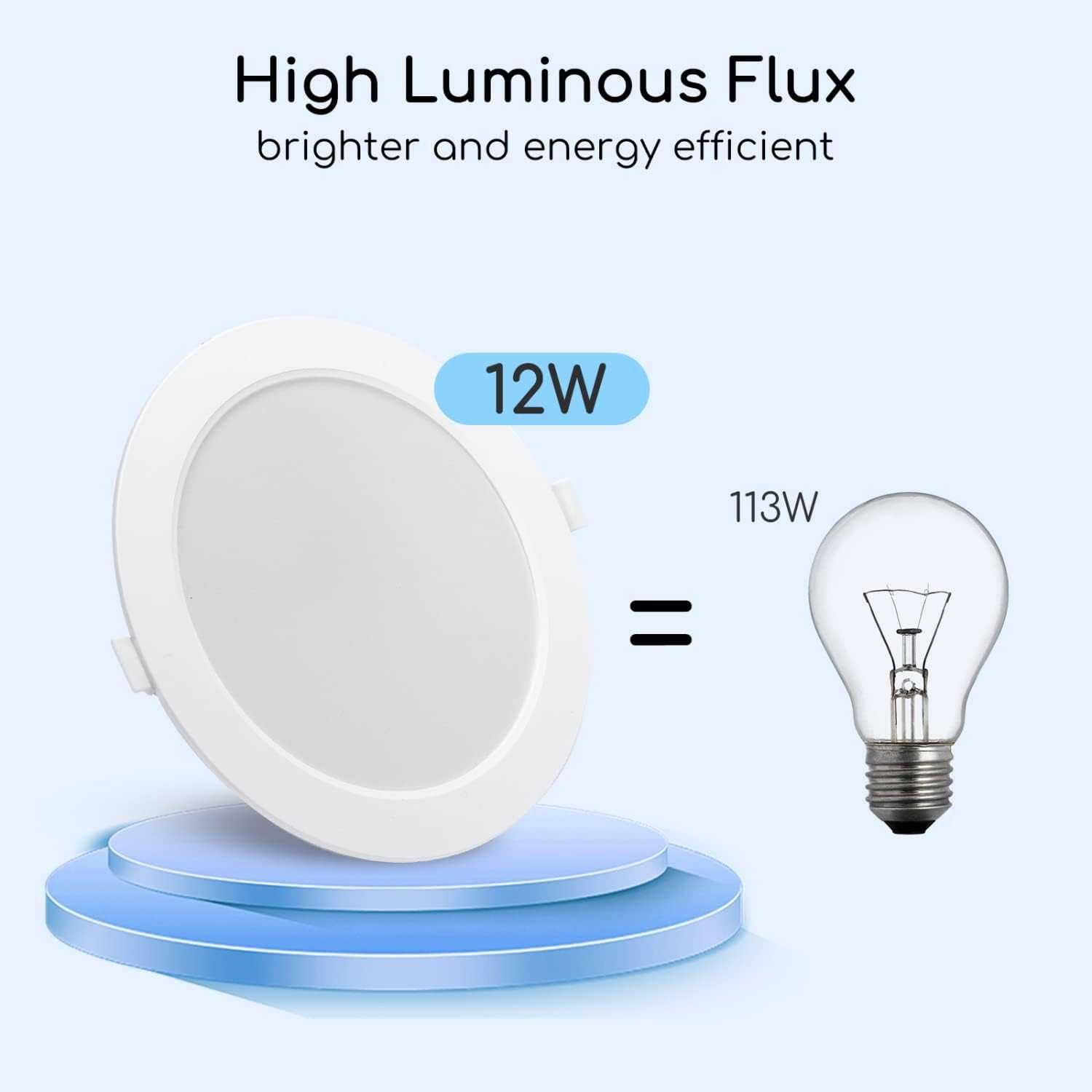 НОВИ! LED лунички 12W, 1350 лумена, 145-155 мм, 2 бр/к-кт
