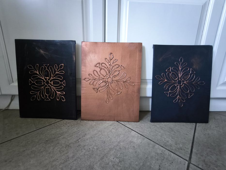 Set X 3 decorațiuni de perete,din carton reciclat, 40X30 cm, negru,cup