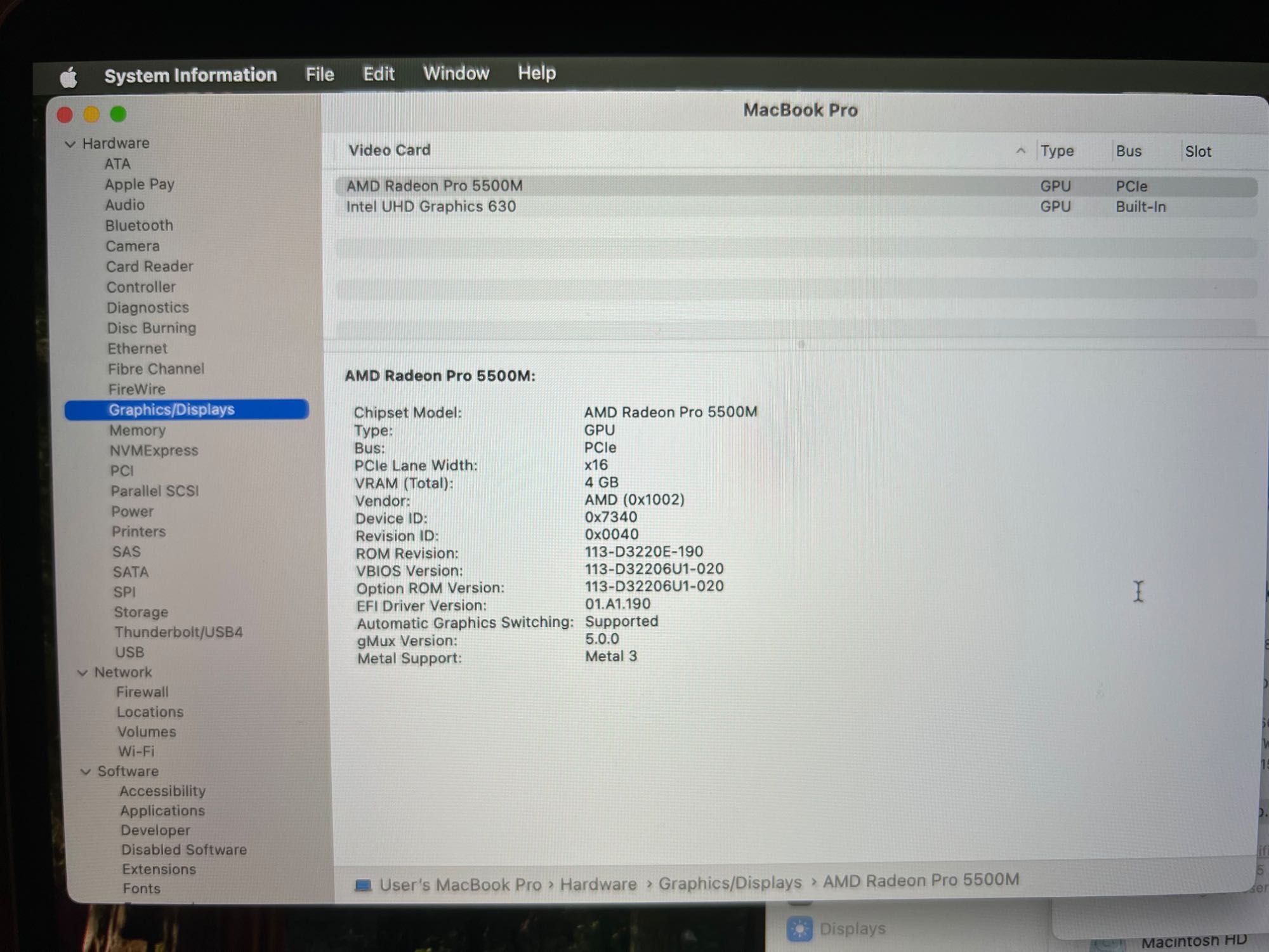 Macbook Pro 16" 2019 Core i9, 32GB, 1TB SSD, Radeon Pro 5500M