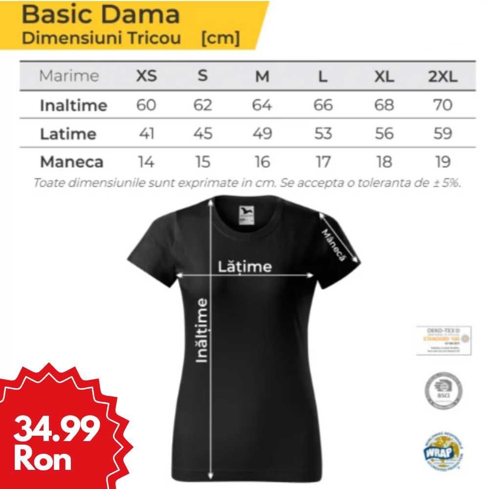 Tricou Personalizat Imprimare/Broderie pentru Barbat/Femeie