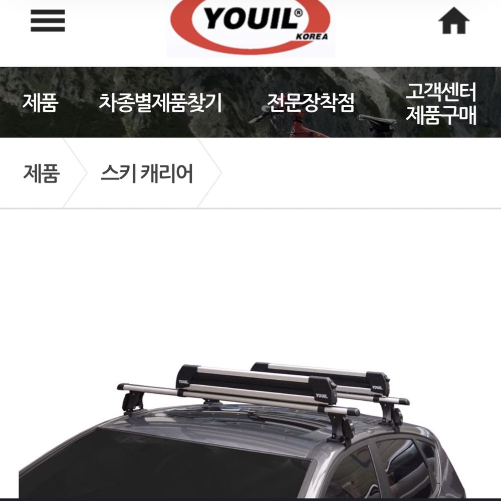 Багажник для  лыж Youil сделано в Корее