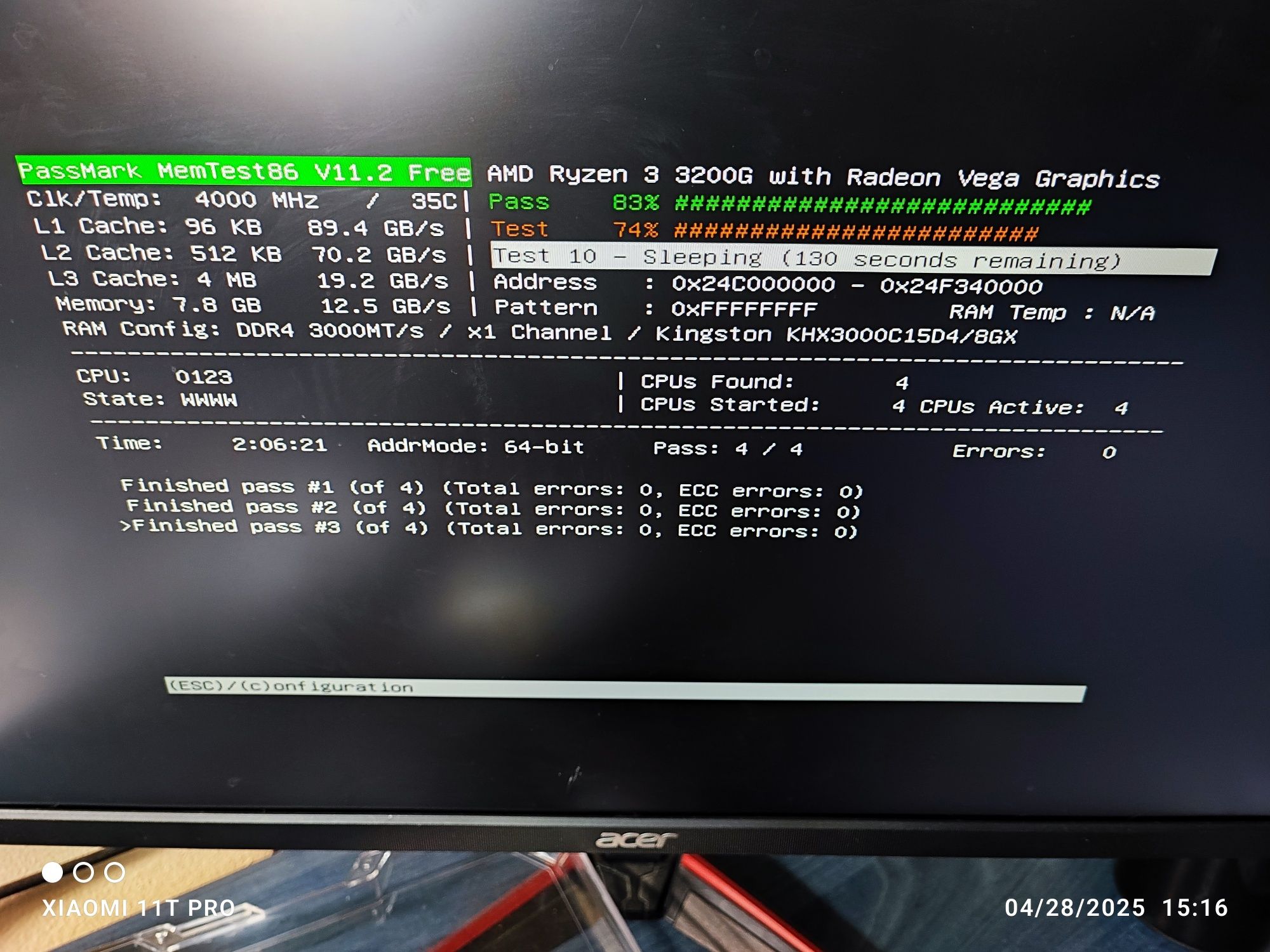 Memorie RAM 8 GB DDR4