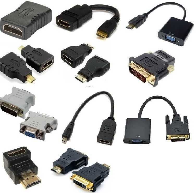 Переходник VGA-HDMI VGA-DVI HDMI-DVI DisplayPort-HDMI Атырау от 1000тг