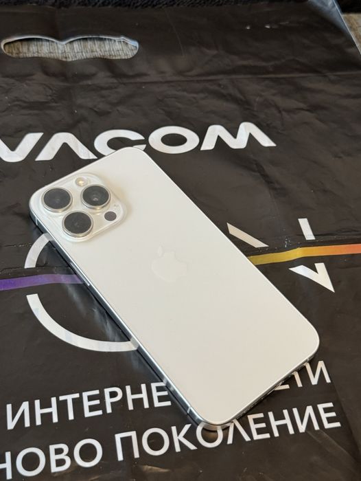 КАТО НОВ 256GB iPhone 15 Pro Max Vivacom Гаранция 2025г. White Бял