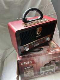 Radio vintage portabil Meier NOU, USB, microSD, AUX