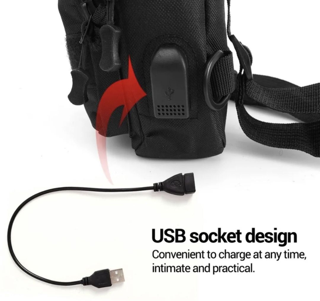Тактическа чанта през рамо с USB