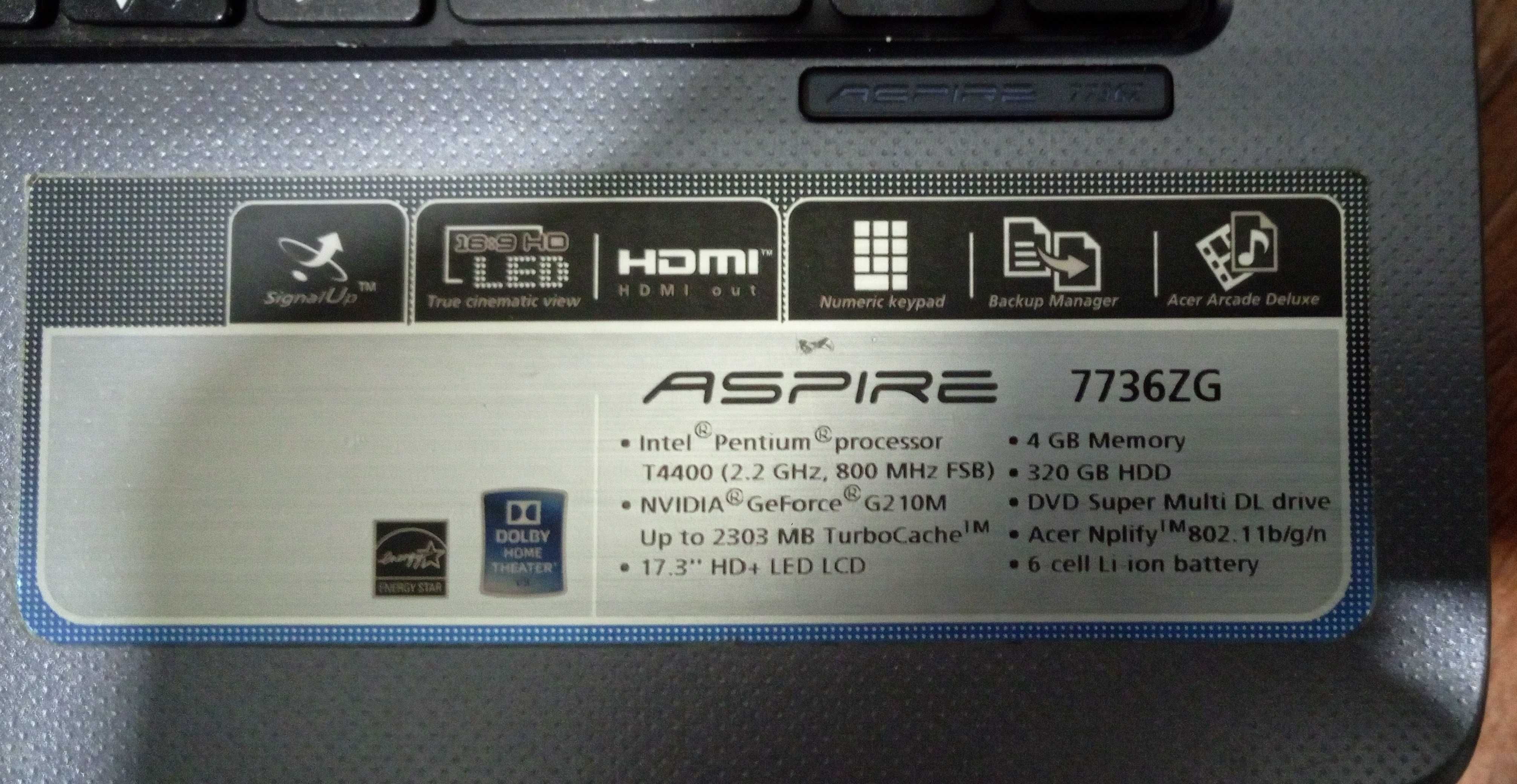 Лаптоп Acer Aspire 7736ZG- за части