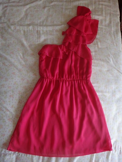 Нова розова рокля с едно рамо
