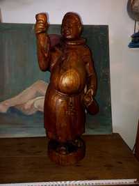Statueta calugar din lemn