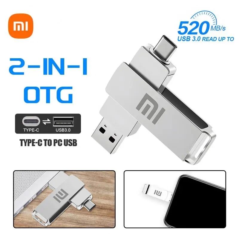 Флашка XIAOMI 16TB за телефон и компютър+Адаптор и Ключодържател