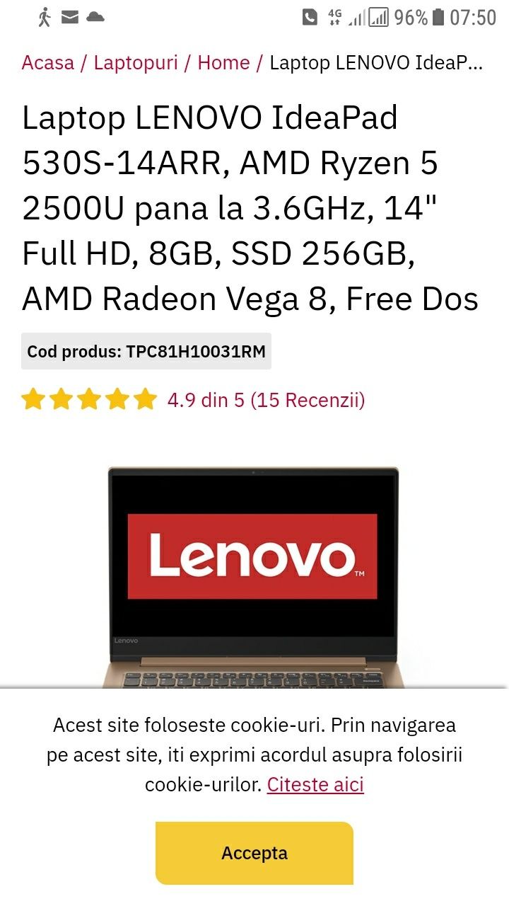 Lenovo ideapad 530s , ssd 256gb