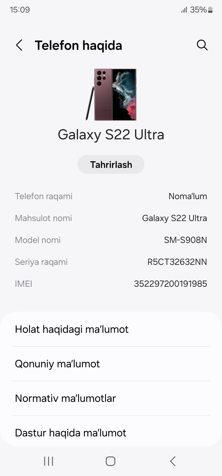 Samsung 22 ultra