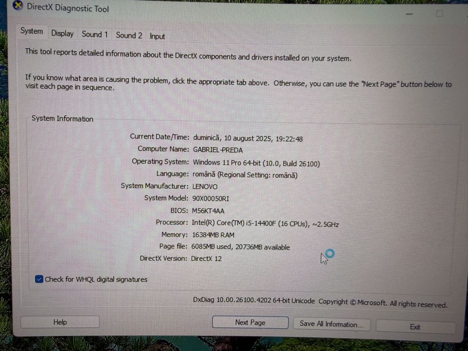 Vand PC Lenovo LOQ