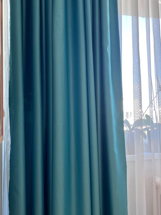 Плътни пердета- блекаут завеси тюркоаз 2 бр