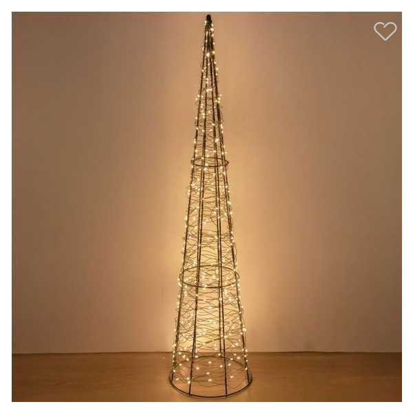 Коледна светеща елха с черна мрежа, 300 LED светлини, 8 функции