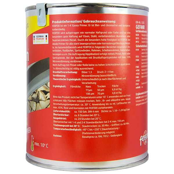 Grund epoxi antirugina Fertan FERPOX EpoxyPrimer 1K gri bazalt RAL7012
