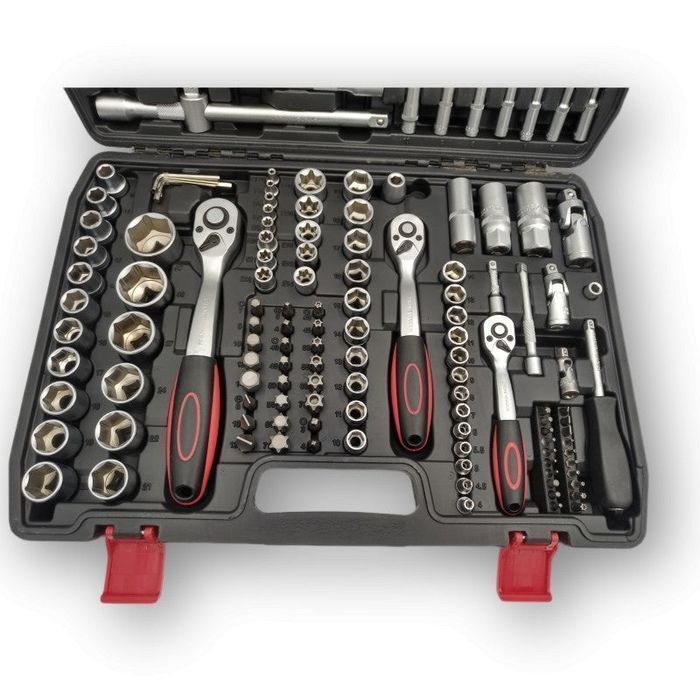 Trusa de scule 171 piese chei tubulare clichet 1/4 3/8 3/4