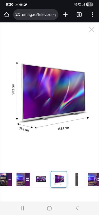 Televizor LED 174cm Philips 70PUS8545 Ambilight