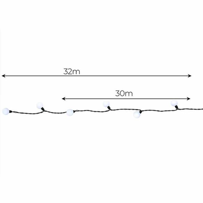 Коледни лампички IZOXIS – 300 LED топли бели топки, 30 м, 8 режима