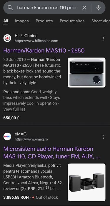 Sistem stereo amplificator Harman Kardon MAS 110,CD player,Tuner, USB