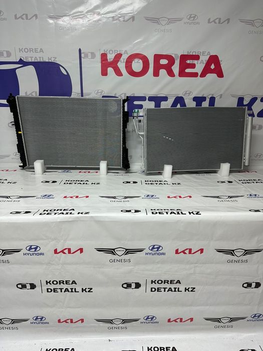 Радиатор основной и радиатор кондиционера на Hyundai Palisade
