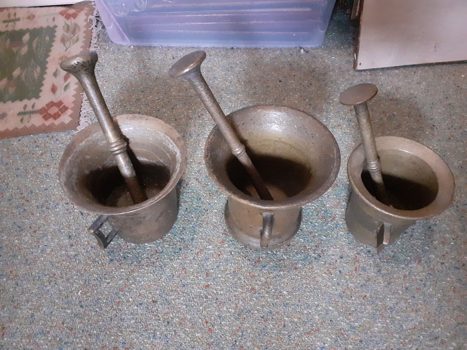 3 mojare mari de bronz (vechi, autentice)