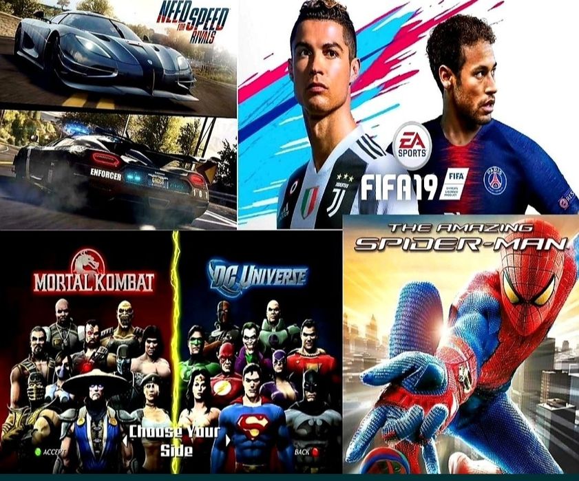 Ps3 slim fullbox fifa19 gta5 blur nfs minecraft m kombat farm spider