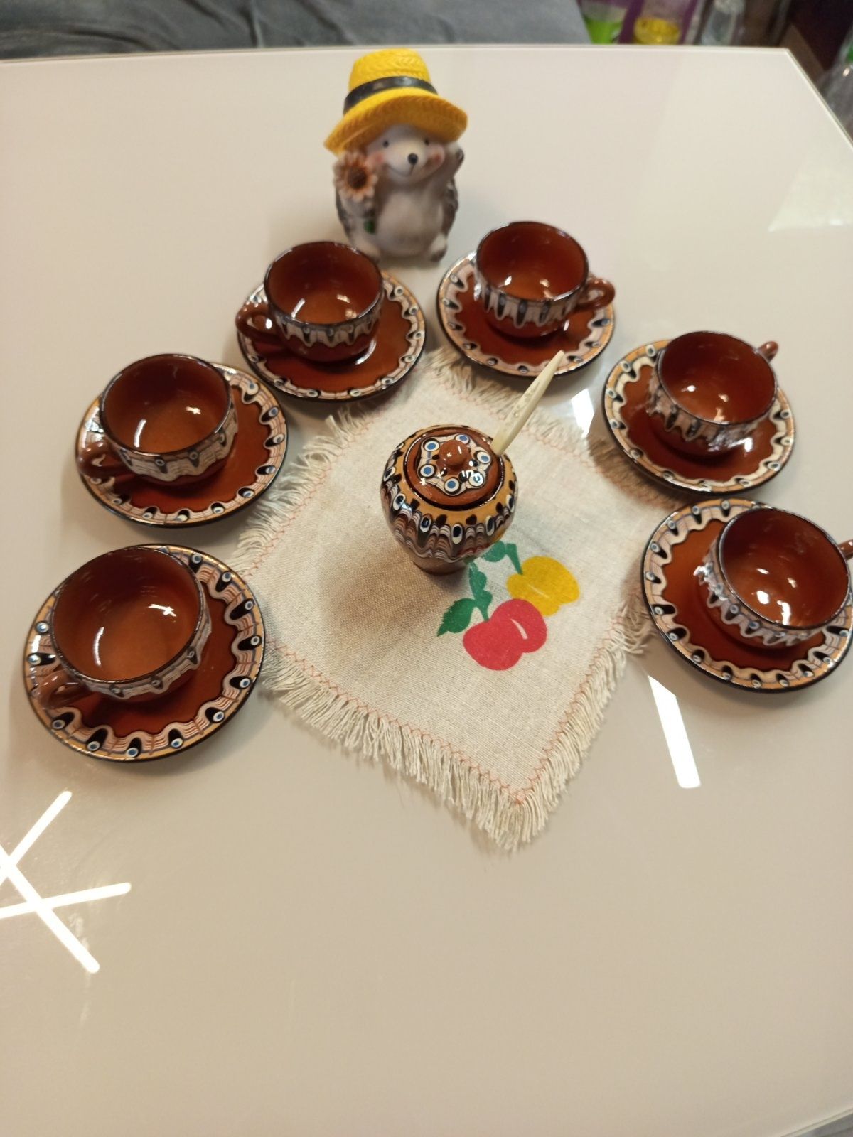 Комплект чаши за кафе + захарница