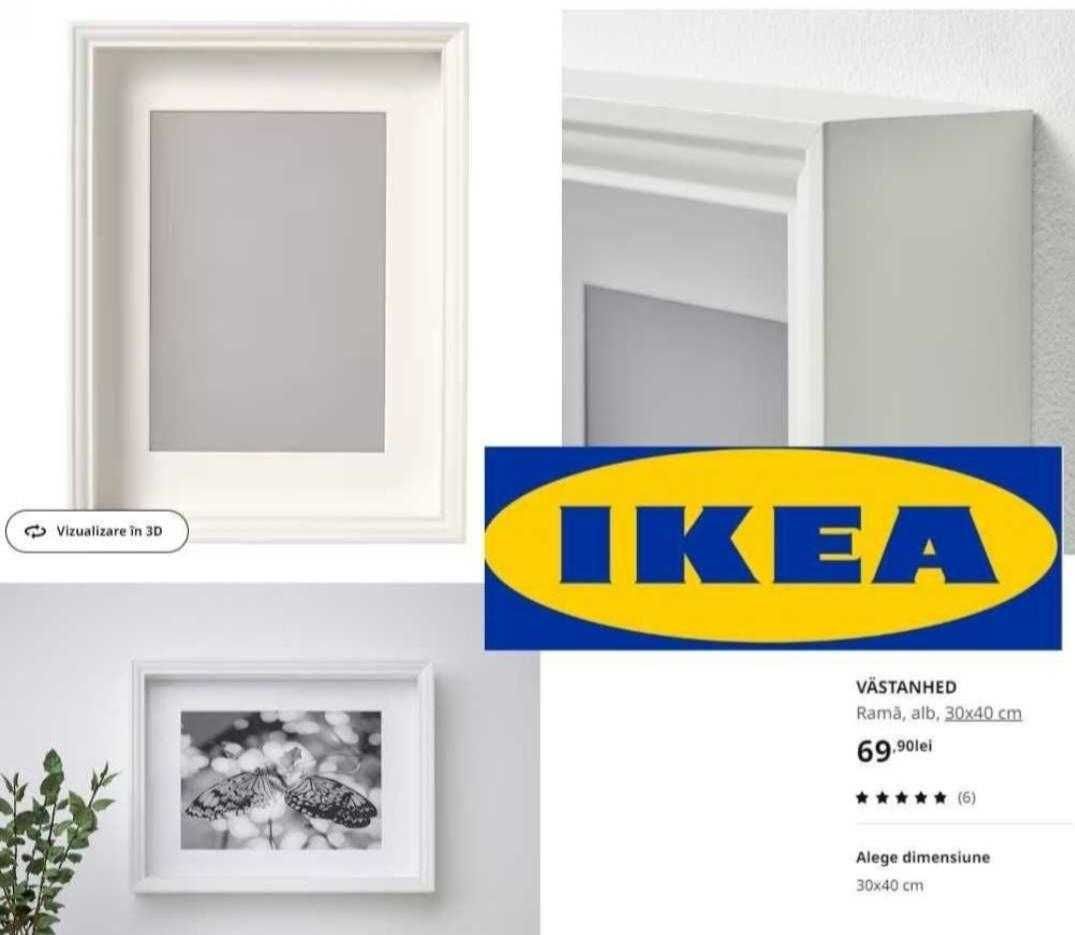 IKEA alb 40 cm MDF deco perete rama pt forltografii
