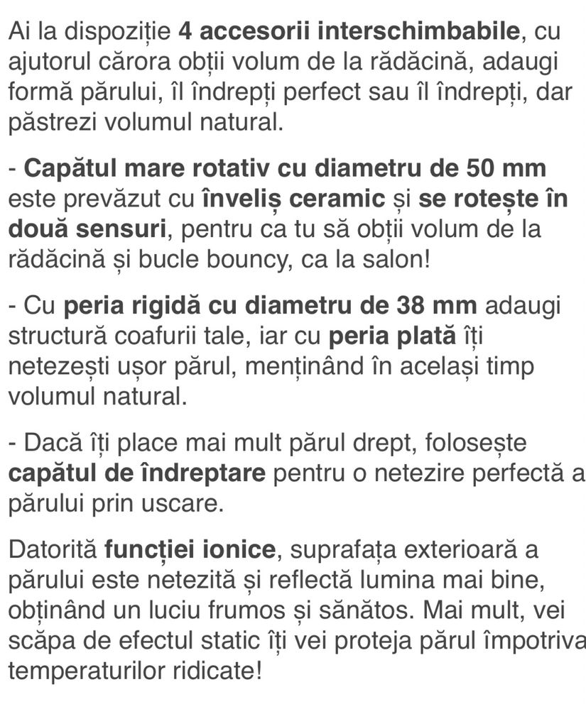 Perie rotativă ptr coafare