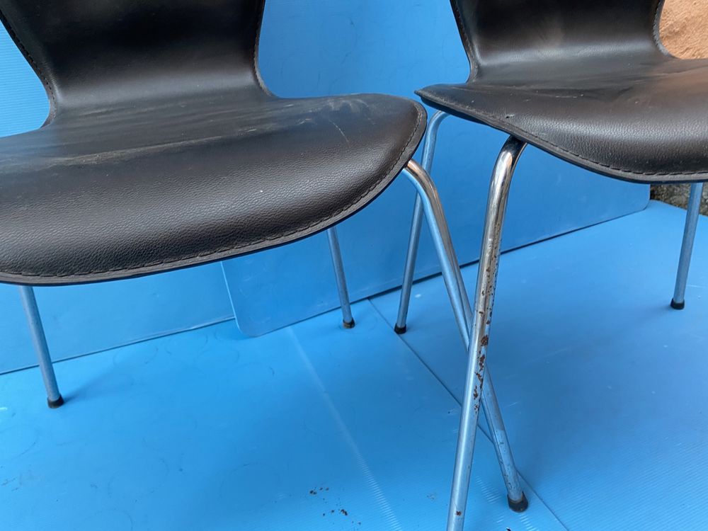 Дизайнерски столове от дания  естествена кожа Якобс Хансен