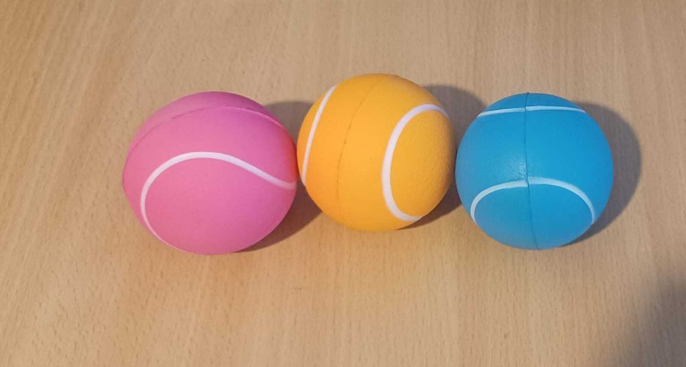 Set 3 minge antistress si joaca pentru copii, roz,portocaliu,albastru