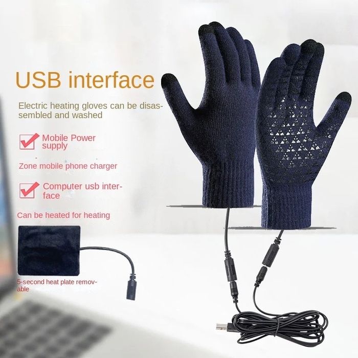 Manusi cu sistem de incalzire USB + functie touchscreen pentru deget