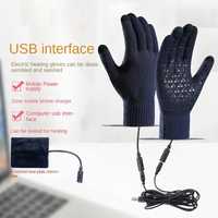 Manusi cu sistem de incalzire USB + functie touchscreen pentru deget