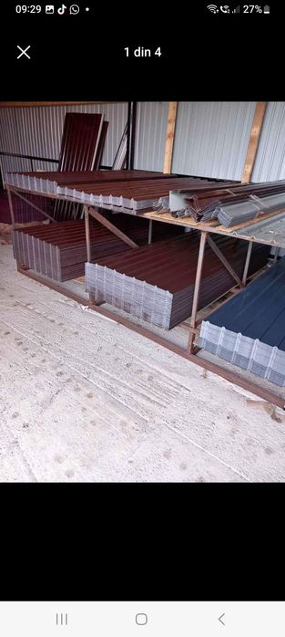 Vând tabla cutată zincata și color vișiniu sau maro