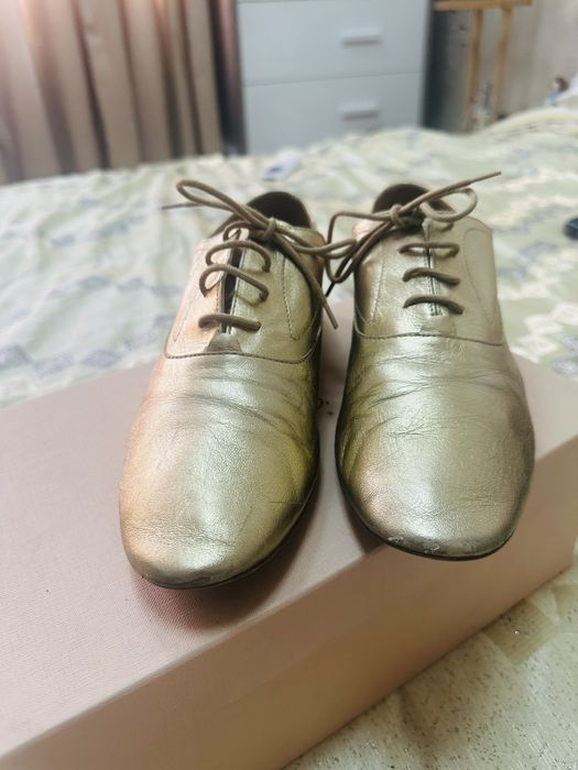 Pantofi din piele aurie , Massimo Dutti