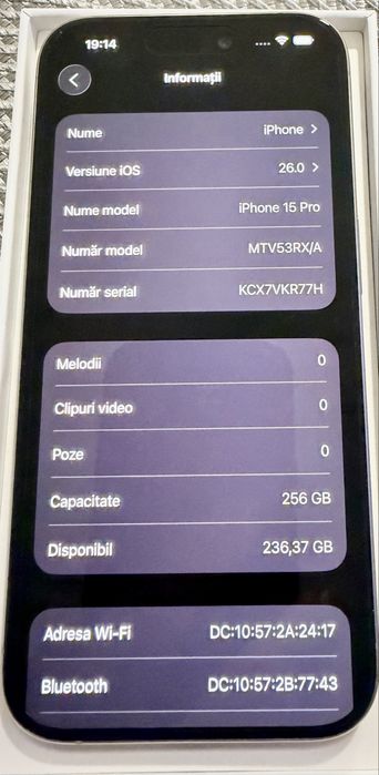 iPhone 15 Pro 256GB – Impecabil + 4 Huse Cadou, Full Box