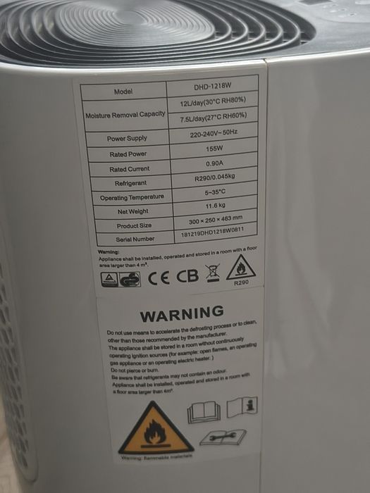 Dezumidificator DHD-1218W