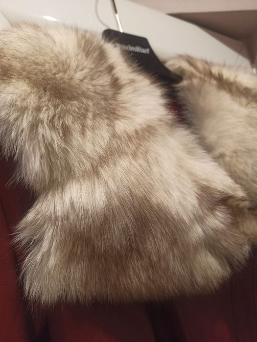 Палто естествена кожа с лисица
