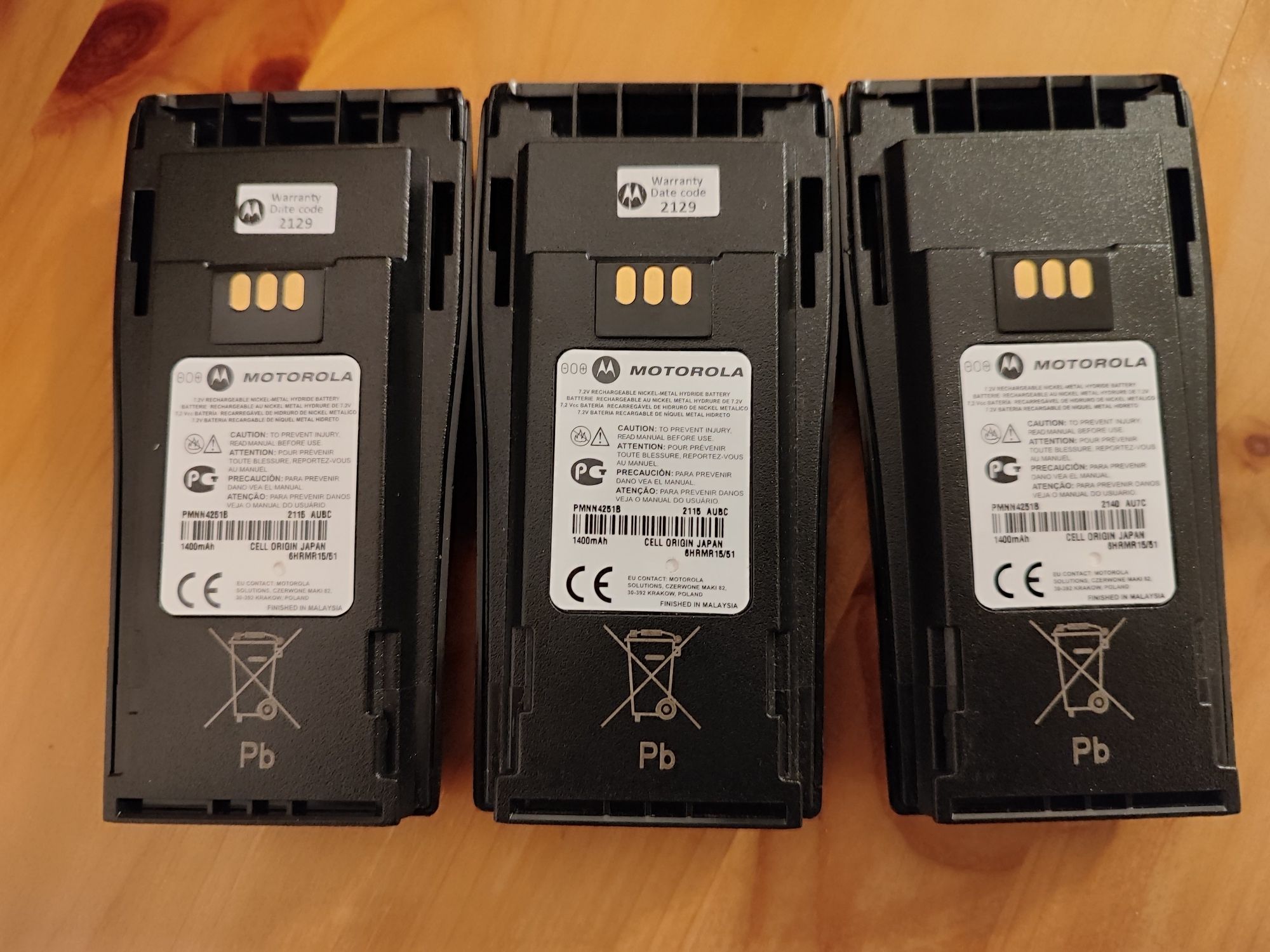 3 baterii / acumulatori pentru statie vhf Motorola.  PMNN4251B