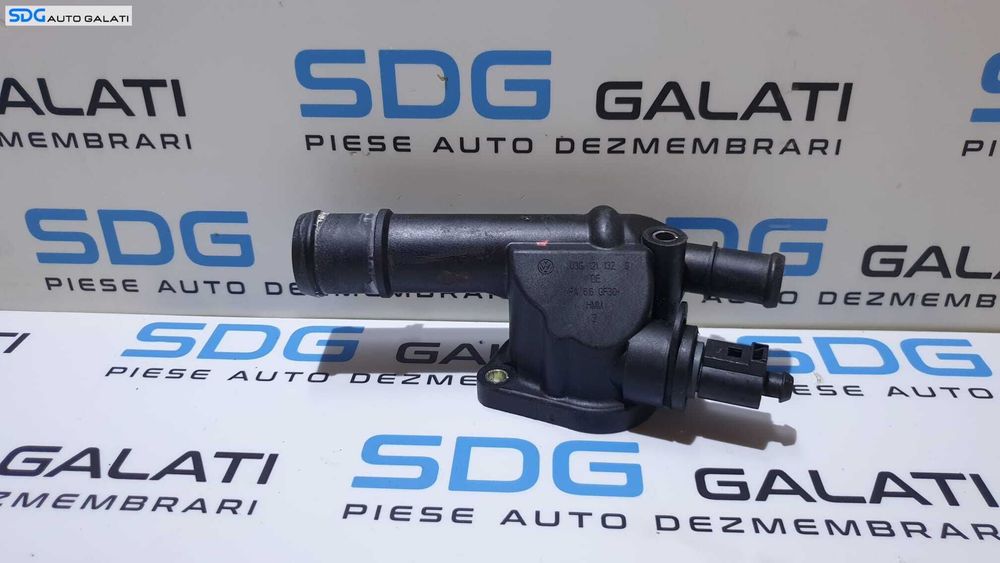 Tub Tubulatura Cot Flansa Apa Lichid Racire Termostat Radiator cu Senzor Temperatura Skoda Octavia 2 2.0 TDI BMM BMN 2004 - 2013 Cod 03G121132B[S0323]