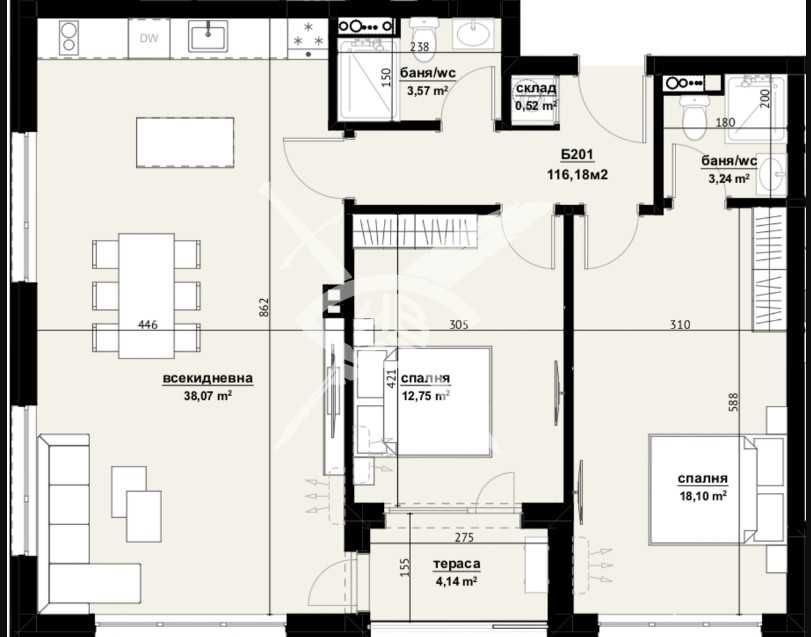 Продава се Тристаен апартамент в Бургас, Изгрев - 116 кв.м за 1121 €/кв.м - Снимка #1