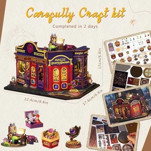 Нова Мини дървена къща с отварящи врати и LED осветление DIY комплект